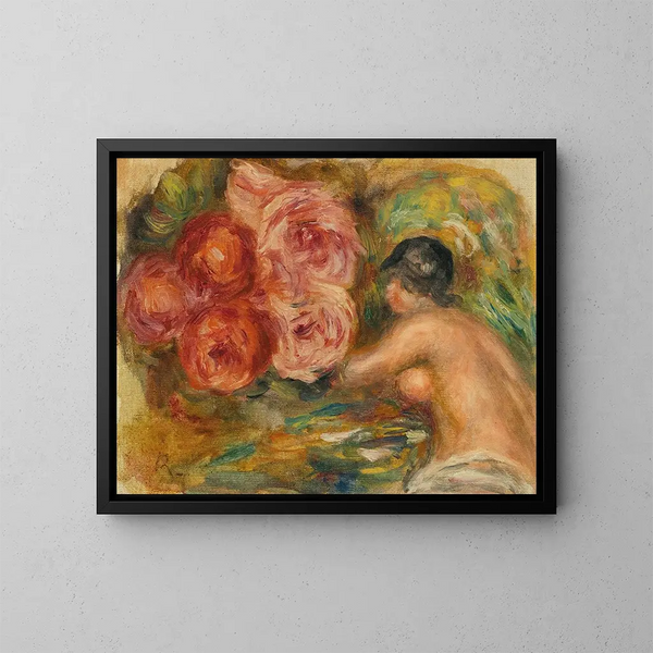 Rosen und Studie von Gabrielle - Pierre-Auguste Renoir — gerahmtes Bild an der Wand