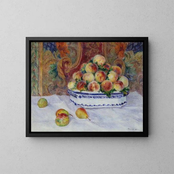 Stillleben mit Pfirsichen - Pierre-Auguste Renoir — gerahmtes Bild an der Wand