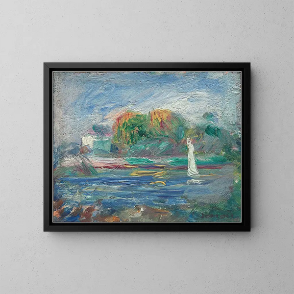 Die blaue Fluss - Pierre-Auguste Renoir — gerahmtes Bild an der Wand