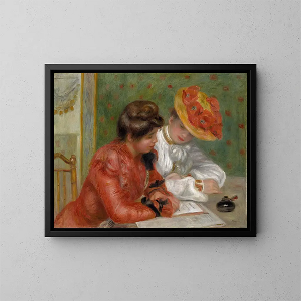 La Lettre - Pierre-Auguste Renoir — gerahmtes Bild an der Wand