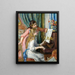 Zwei junge Mädchen am Klavier - Pierre-Auguste Renoir — gerahmtes Bild an der Wand