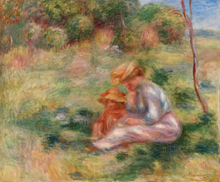 Frau und Kind im Gras - Pierre-Auguste Renoir — Ansicht des Kunstwerks