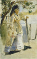 Frau in der Nähe eines Zauns - Pierre-Auguste Renoir — Ansicht des Kunstwerks