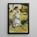 Frau in einem Park - Pierre-Auguste Renoir — gerahmtes Bild an der Wand