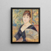 Frau mit Fächer - Pierre - Auguste Renoir — gerahmtes Bild an der Wand
