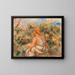 Frau mit Hut in einer Landschaft - Pierre-Auguste Renoir — gerahmtes Bild an der Wand