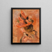 Kopf einer Frau mit rotem Hut - Pierre-Auguste Renoir — gerahmtes Bild an der Wand