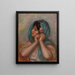 Junge Frau, die ihren Ohrring richtet - Pierre-Auguste Renoir — gerahmtes Bild an der Wand