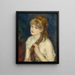 Junge Frau flechtet ihre Haare - Pierre-Auguste Renoir — gerahmtes Bild an der Wand
