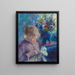 Junge Frau beim Nähen - Pierre-Auguste Renoir — gerahmtes Bild an der Wand