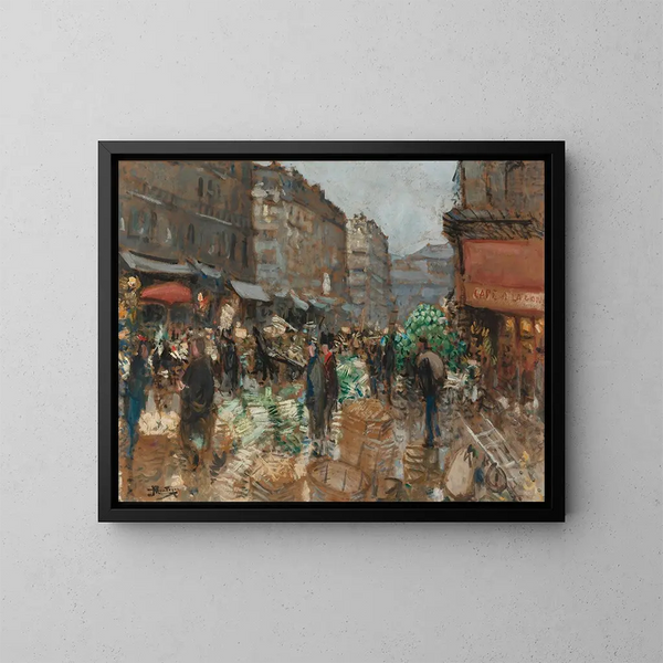Les Halles anciennes - Pierre-Eugène Montzin — gerahmtes Bild an der Wand