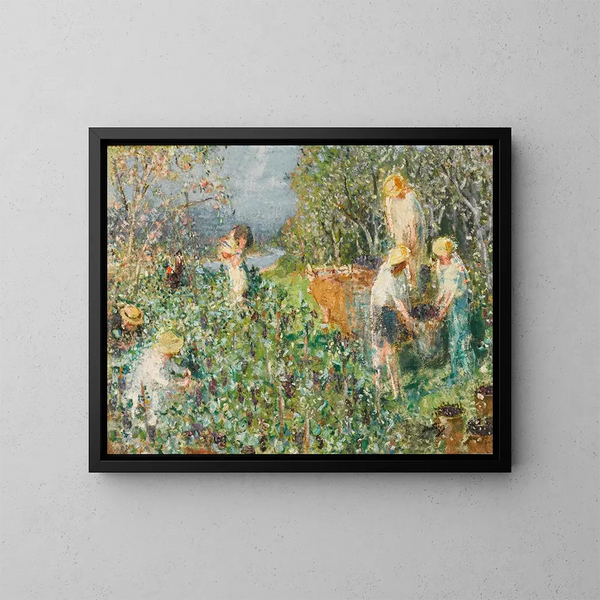 Die Weinlese - Pierre-Eugène Montzin — gerahmtes Bild an der Wand