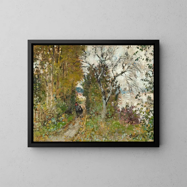 Promenade am Wasserufer - Pierre-Eugène Montzin — gerahmtes Bild an der Wand