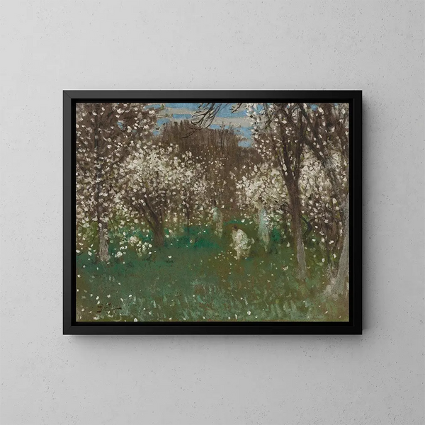Obstgarten in Blüte - Pierre-Eugène Montzin — gerahmtes Bild an der Wand