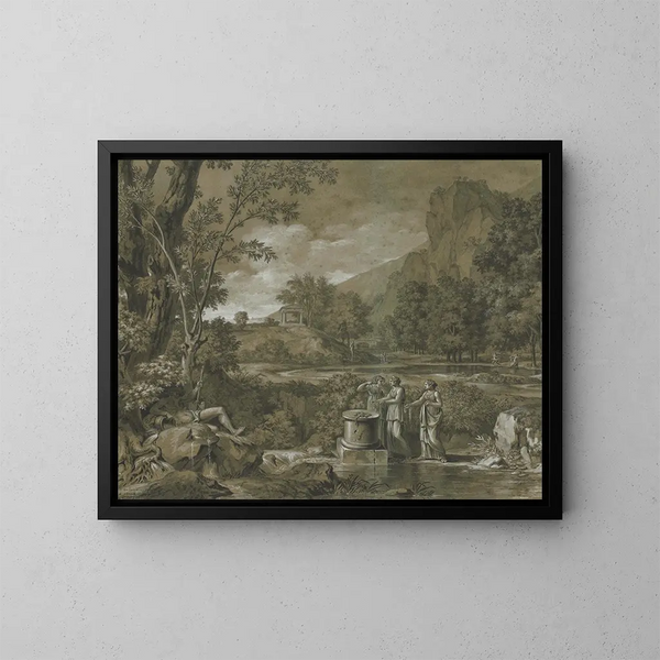 Klassische Landschaft - Pierre-Henri de Valenciennes — gerahmtes Bild an der Wand