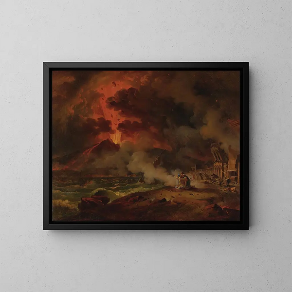 Die Zerstörung von Pompeji - Pierre-Henri de Valenciennes — gerahmtes Bild an der Wand