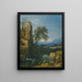 Ein Flusslandschaft mit einem Wassermühle links und Figuren mit einem Esel im Vordergrund - Pierre Antoine Patel der Jüngere — gerahmtes Bild an der Wand