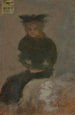 Frau sitzend mit schwarzem Hut - Pierre Bonnard — Ansicht des Kunstwerks