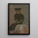Frau sitzend mit schwarzem Hut - Pierre Bonnard — gerahmtes Bild an der Wand