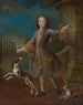 Portrait de Louis XV avec deux chiens - Pierre Gobert — Ansicht des Kunstwerks