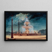 Ansicht bei Nacht eines dekorierten Brunnens auf dem Place de la Concorde unter dem Zweiten Kaiserreich - Pierre Manguin — gerahmtes Bild an der Wand