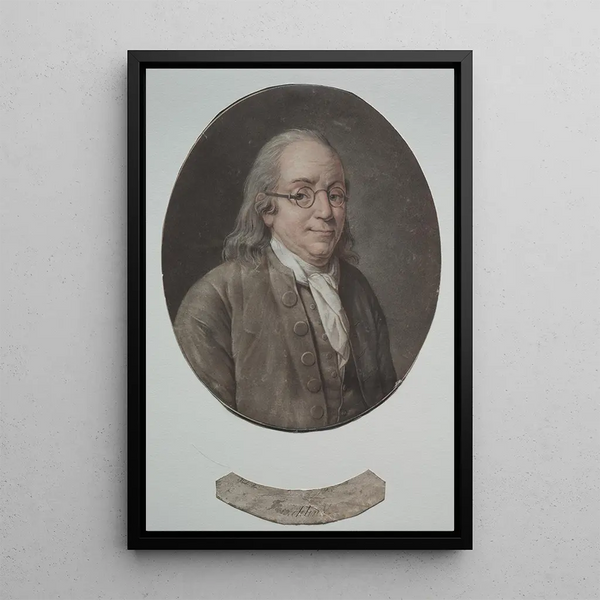 Benjamin Franklin - Pierre Michel Alix — gerahmtes Bild an der Wand