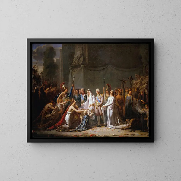 Allegorie des Eintritts von Ludwig XVIII. nach Paris am 3. Mai 1814 - Pierre Nicolas Legrand — gerahmtes Bild an der Wand
