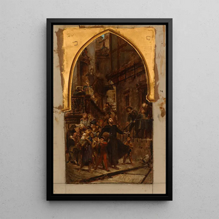 Pierre Paul Lon Glaize - Saint FranoisXavier parcourant les rues de Goa pour appeler les enfants et les esclaves au catchisme.webp