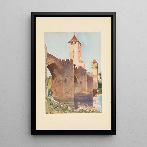 Le Pont Valentré Cahors - Pierre Vignal — gerahmtes Bild an der Wand