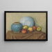 Pommes, Topf rund und Teller auf einem Tisch - Piet Mondrian — gerahmtes Bild an der Wand