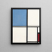 Komposition mit Blau und Rot - Piet Mondrian — gerahmtes Bild an der Wand