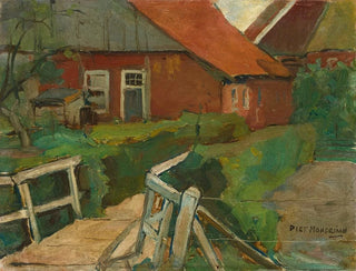 Piet Mondrian - Farm Building With Bridge.webp