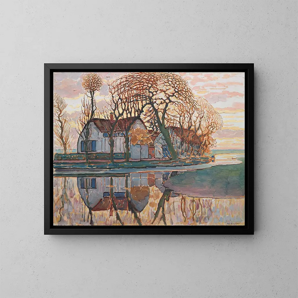 Ferme près de Duivendrecht - Piet Mondrian — gerahmtes Bild an der Wand