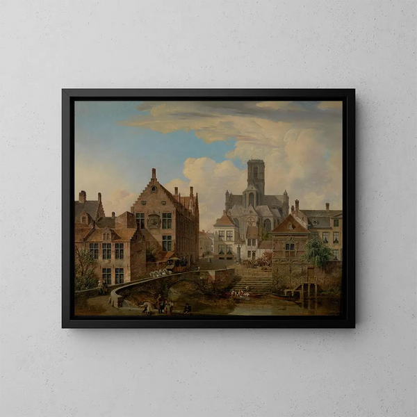 der Kathedrale Saint-Bavon und des Reep in Gent - Pieter Frans De Noter — gerahmtes Bild an der Wand