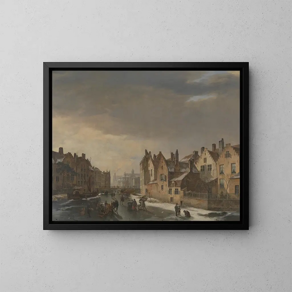 Winterlandschaft in Gent - Pieter Frans De Noter — gerahmtes Bild an der Wand