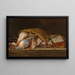 Jagdstillleben mit Geflügel in einem Weidenkorb - Pieter Andreas Rysbraeck II — gerahmtes Bild an der Wand