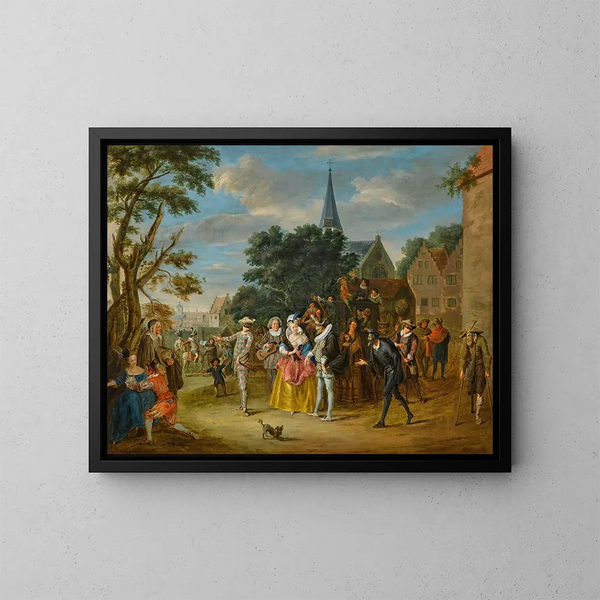 Szene der Commedia dell'arte - Pieter Angillis — gerahmtes Bild an der Wand