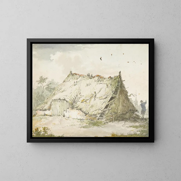 Ruine eines Gehöfts - Pieter Bartholomeusz Barbiers — gerahmtes Bild an der Wand
