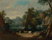 Ein Kuhhirte am Flussufer mit Wasserfall - Pieter Bout — Ansicht des Kunstwerks