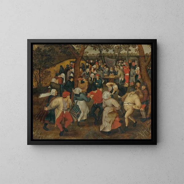 Das Hochzeitsmahl im Freien - Pieter Brueghel der Jüngere — gerahmtes Bild an der Wand