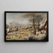 Winterlandschaft mit Schlittschuhläufern und Vogelfalle - Pieter Brueghel der Jüngere — gerahmtes Bild an der Wand
