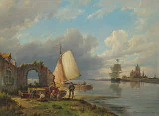 Sur la Spaarne à Haarlem - Pieter Christian Dommersen — Ansicht des Kunstwerks