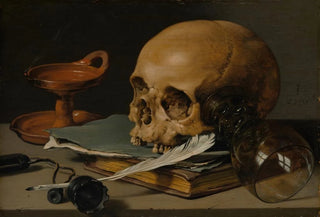 Pieter Claesz - Still Life with a Skull and a Writing Quill.webp