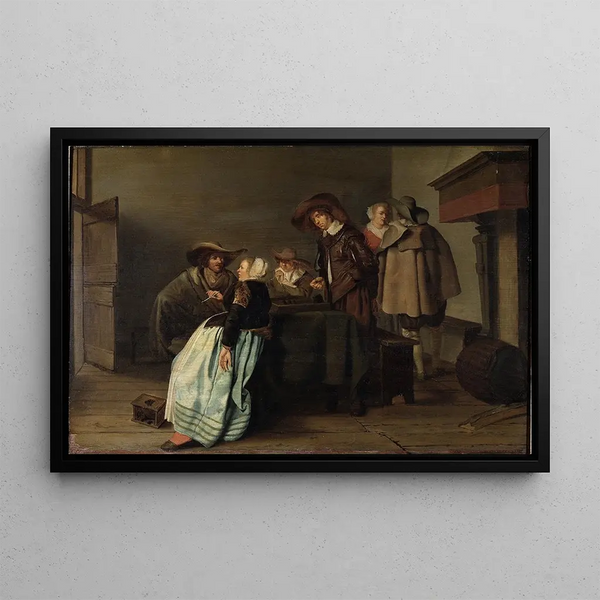 Eine Unterhaltung - Pieter Codde — gerahmtes Bild an der Wand