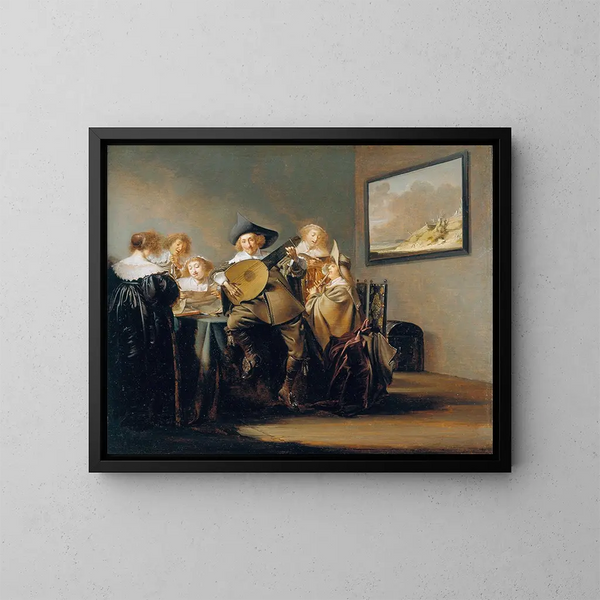 Compagnie des musiciens - Pieter Codde — gerahmtes Bild an der Wand