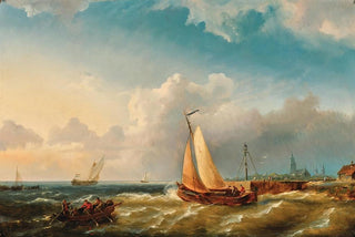 Pieter Cornelis Dommersen - A Harbour View.webp