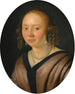Portrait einer Dame im Bust mit Perlenohrringen und Halskette - Pieter Cornelisz van Slingelandt — Ansicht des Kunstwerks