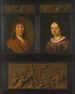 Portraits eines Mannes und einer Frau eingerahmt von zwei Miniaturen eines ornamentalen Frieses mit Muschelmotiv und einem Triumphzug der Amphitrite - Pieter Cornelisz van Slingelandt — Ansicht des Kunstwerks