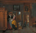 Innenansicht mit Frauen neben einem Wäschekasten - Pieter De Hooch — Ansicht des Kunstwerks