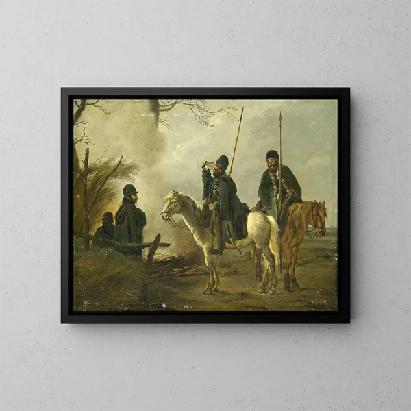Posten Kosaken im Jahr 1813 - Pieter Gerardus van Os — gerahmtes Bild an der Wand